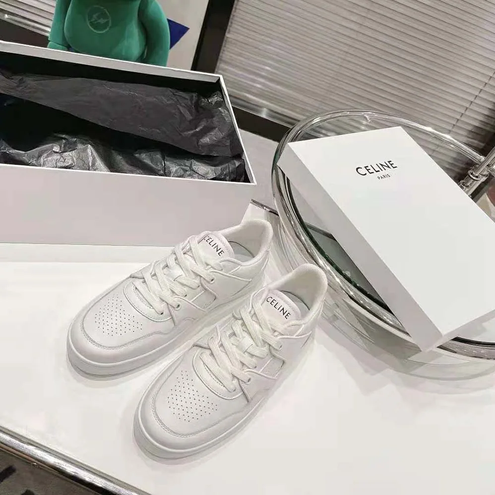 Celine CT-04 Celine Trainer Low Lace-up Sneaker in Calfskin for Men in White