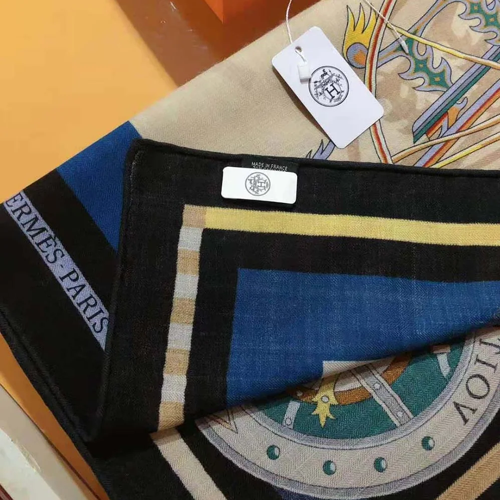 Hermes Voitures En Equilibre Shawl 140 for Women in Navy Hermes Voitures En Equilibre Shawl 140 for Women in Navy