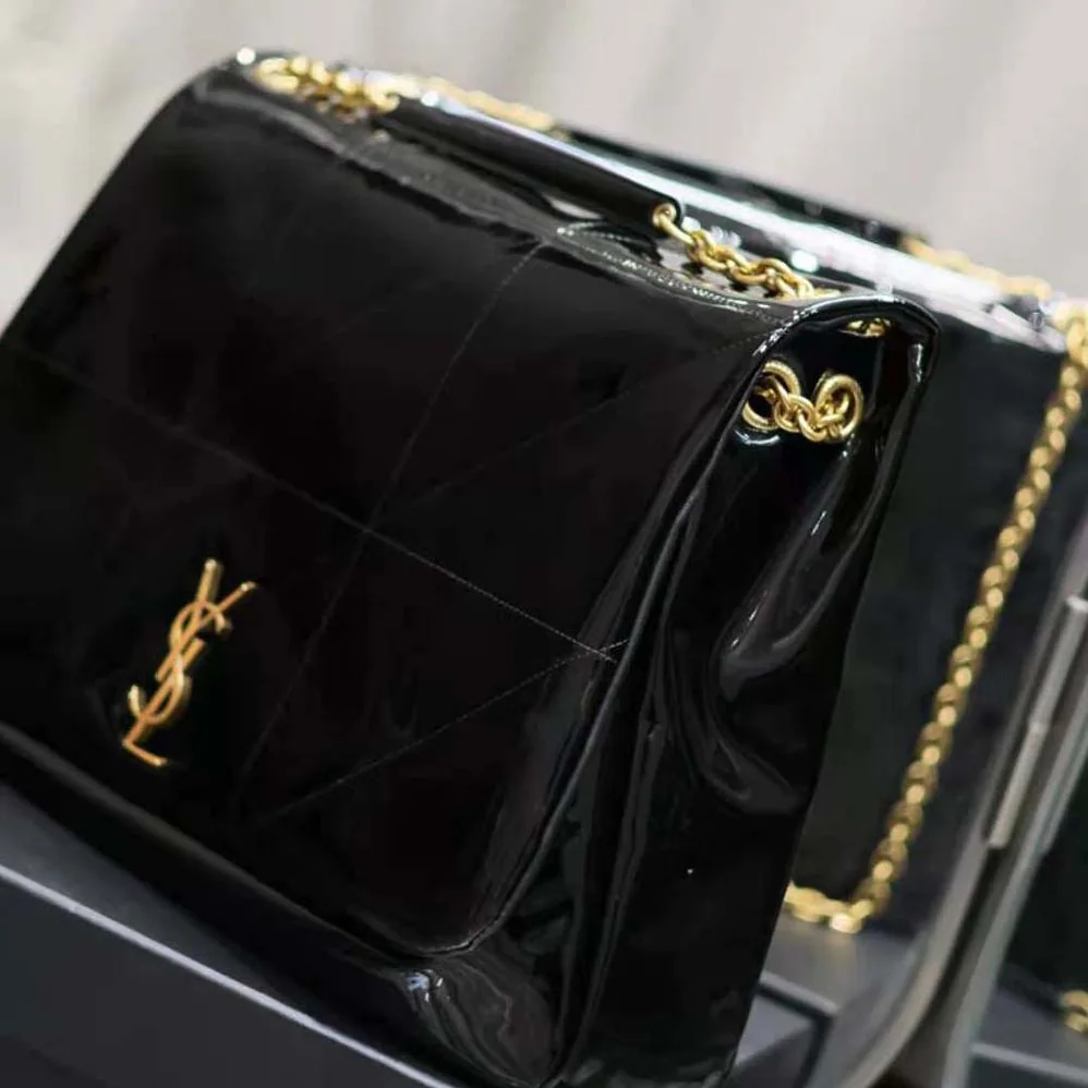 Saint Laurent YSL Jamie 4.3 in Patent Effect Fabric for Women in Black