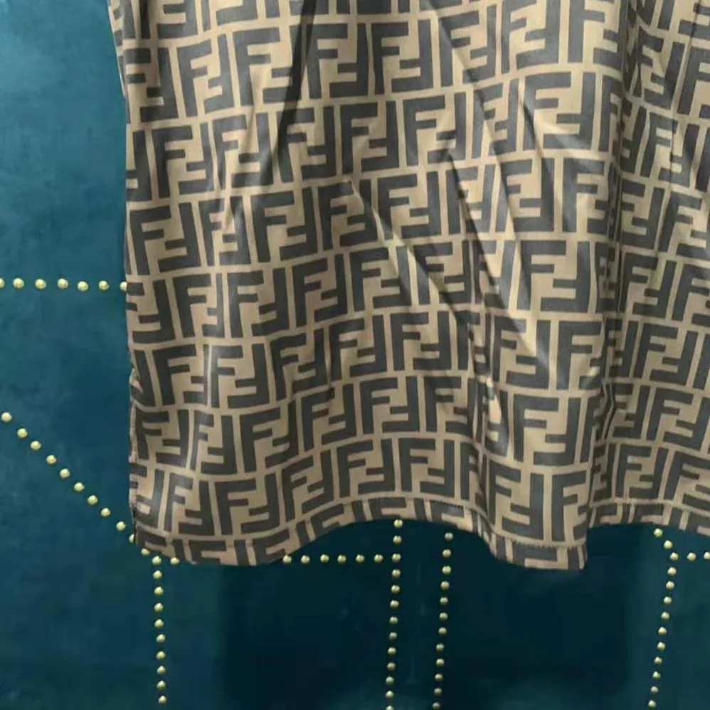 Fendi Brown Silk Shirt with Italian-Style Collar and Short Sleeves for Women Fendi Brown Silk Shirt with Italian-Style Collar and Short Sleeves for Women