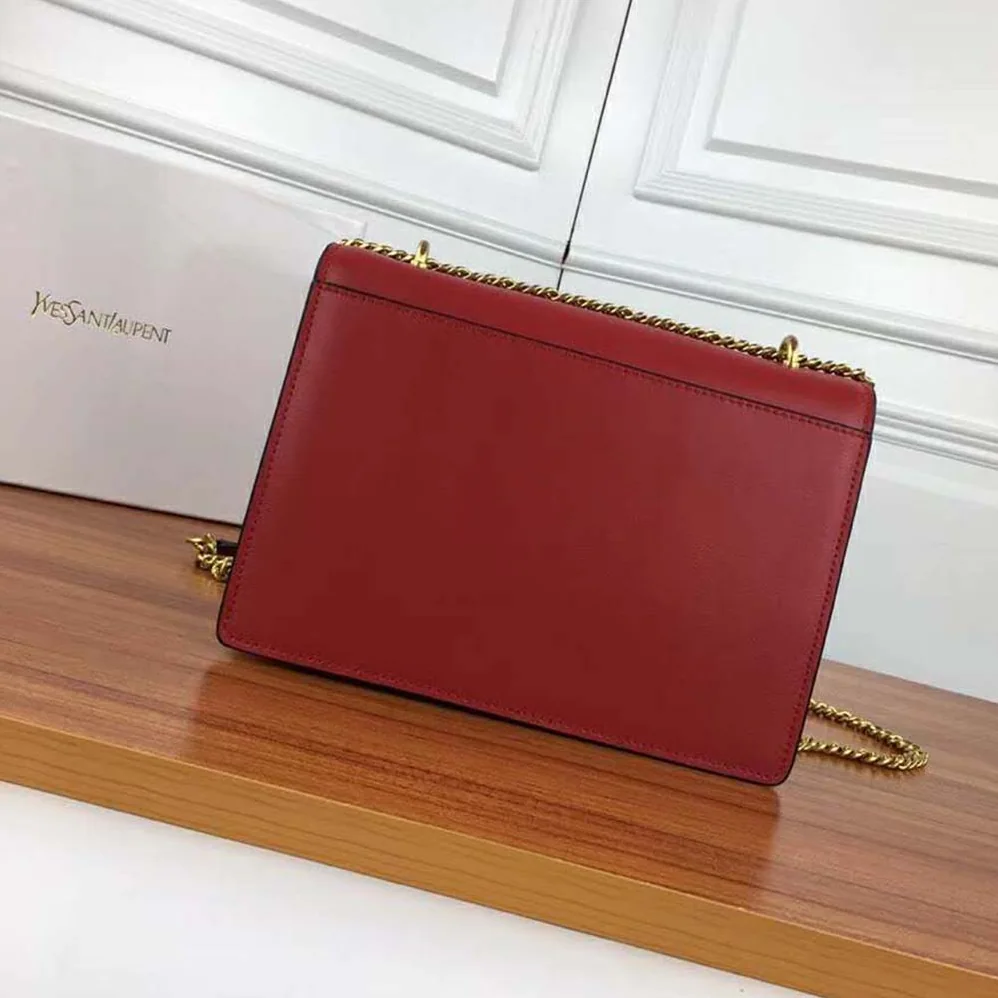 Saint Laurent YSL Sunset Medium in Smooth Leather for Women in Red