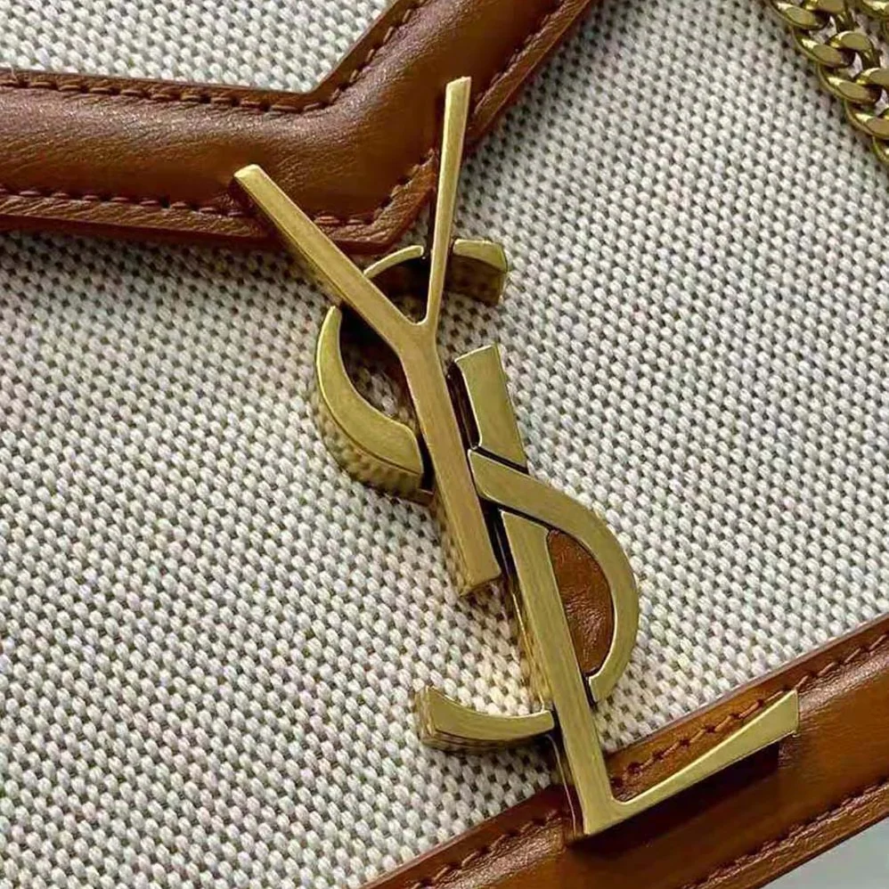 Saint Laurent YSL Cassandra Monogram Clasp Bag in Canvas and Smooth Leather for Women