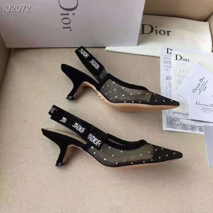 Dior J'adior Slingback Gold-Tone Dotted Swiss 6.5 cm Heel for Women in Black Dior J'adior Slingback Gold-Tone Dotted Swiss 6.5 cm Heel for Women in Black