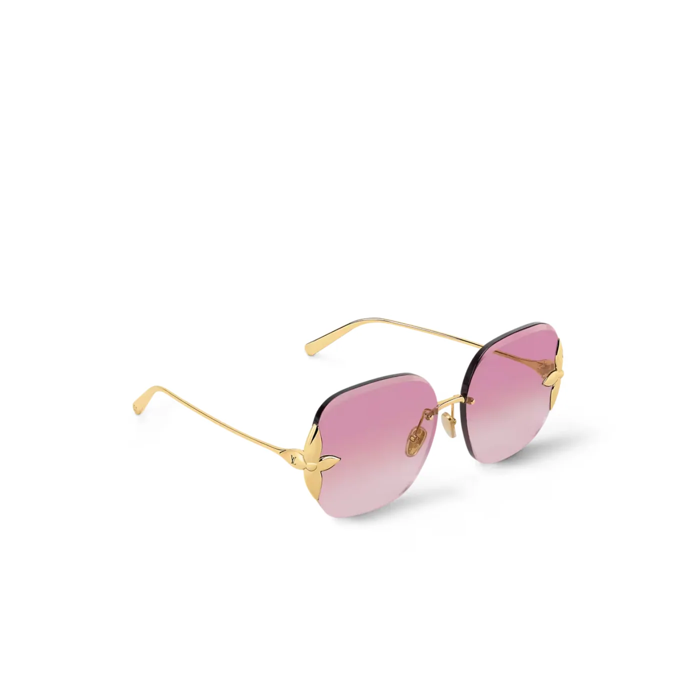 Louis Vuitton Flower Edge Metal Square Sunglasses Pink