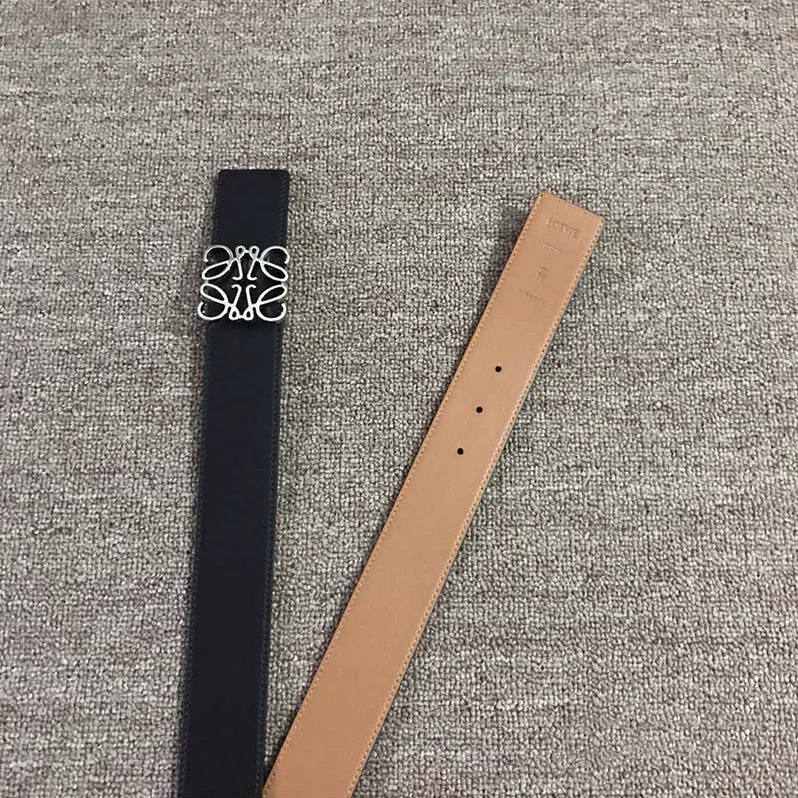 Loewe Anagram Belt 3.2Cm Black for Men in Tan/Palladium Loewe Anagram Belt 3.2Cm Black for Men in Tan/Palladium