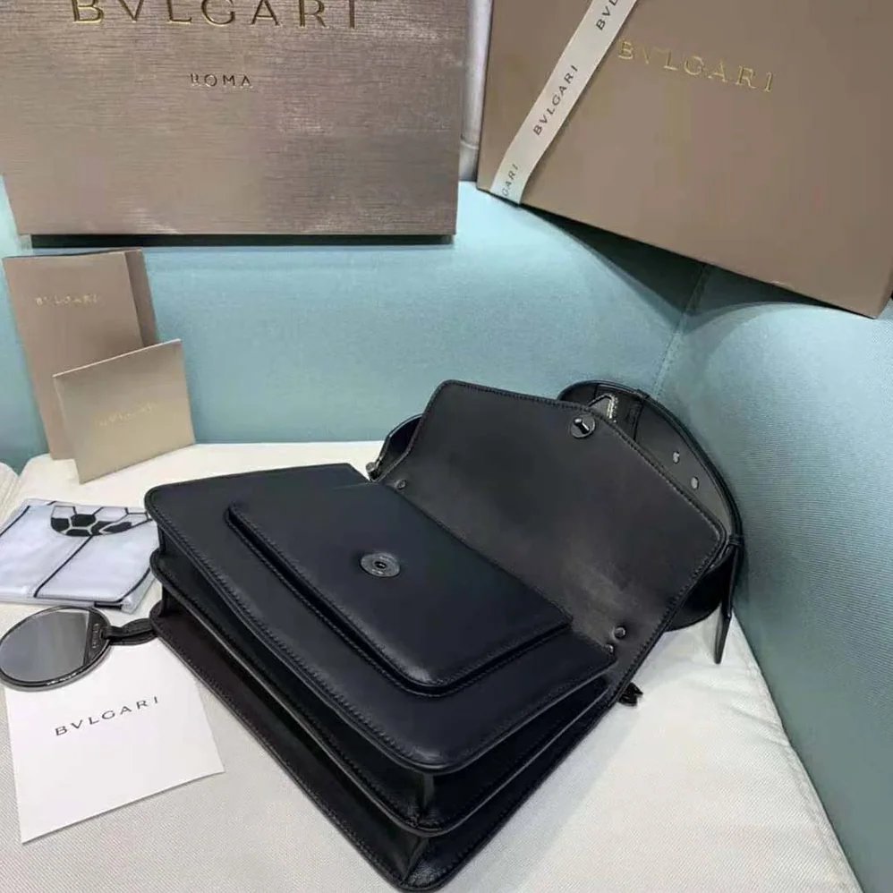 Bvlgari Serpenti Forever Crossbody Bag in Nappa Leather for Women in Black