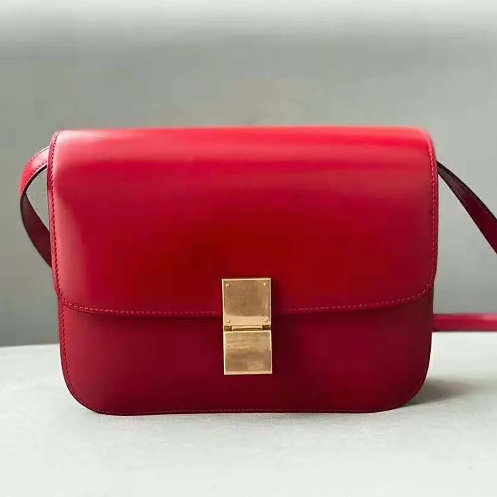 Celine Medium Classic Bag in Box Calfskin for Women in Red Celine Medium Classic Bag in Box Calfskin for Women in Red