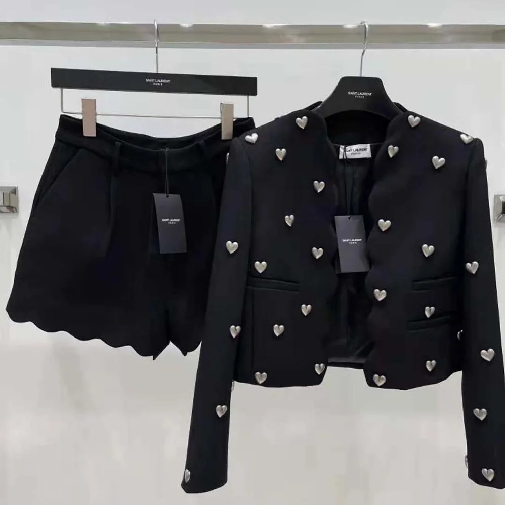 Saint Laurent YSL Cropped Jacket in Boucle Tweed for Women Saint Laurent YSL Cropped Jacket in Boucle Tweed for Women