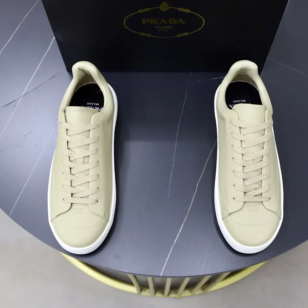 Prada Court Leather Sneakers for Unisex in Desert Beige Prada Court Leather Sneakers for Unisex in Desert Beige