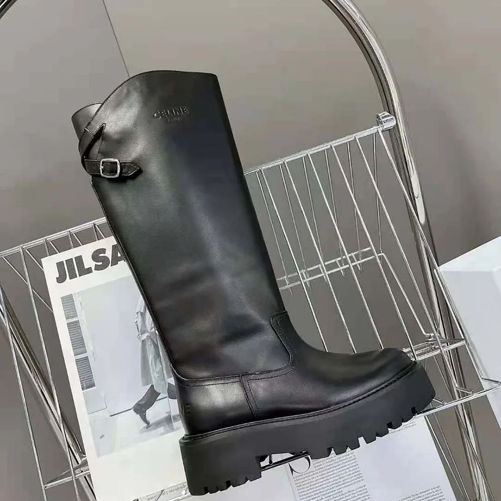Celine Bulky Buckled High Boot in Calfskin for Women Celine Bulky Buckled High Boot in Calfskin for Women