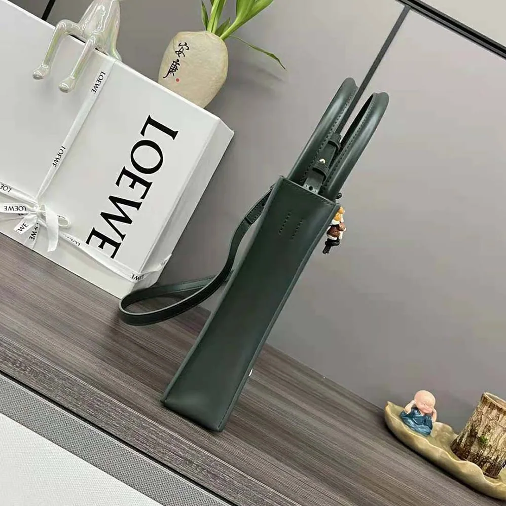 Loewe Standard A5 Tote in Sleek Calfskin for Women in Green Loewe Standard A5 Tote in Sleek Calfskin for Women in Green