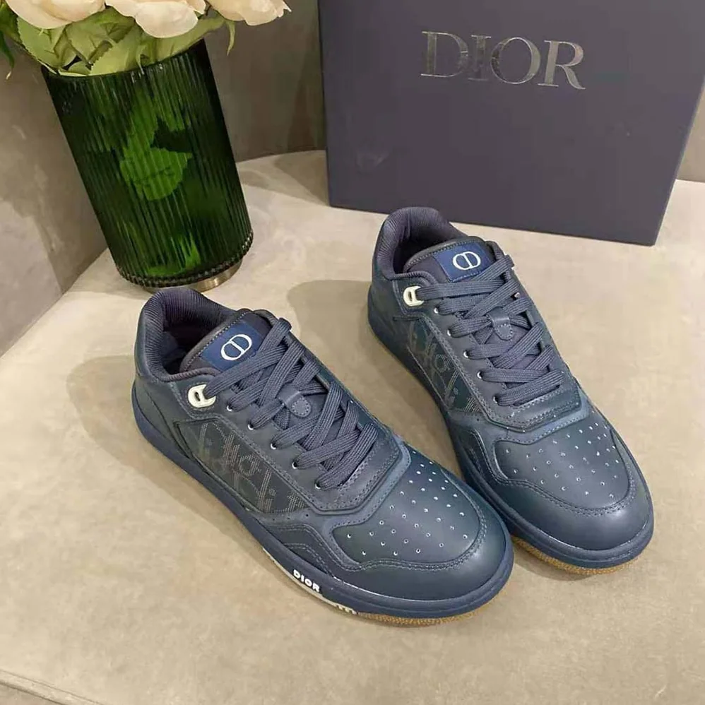 Dior World Tour B27 Low-Top Sneaker for Men in Navy Blue