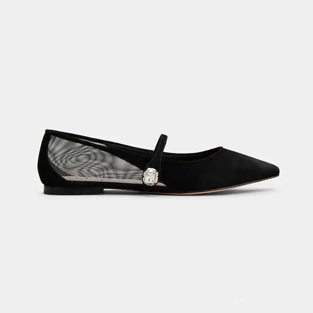 Roger Vivier Babies Ballerinas in Suede for Women in Black Roger Vivier Babies Ballerinas in Suede for Women in Black