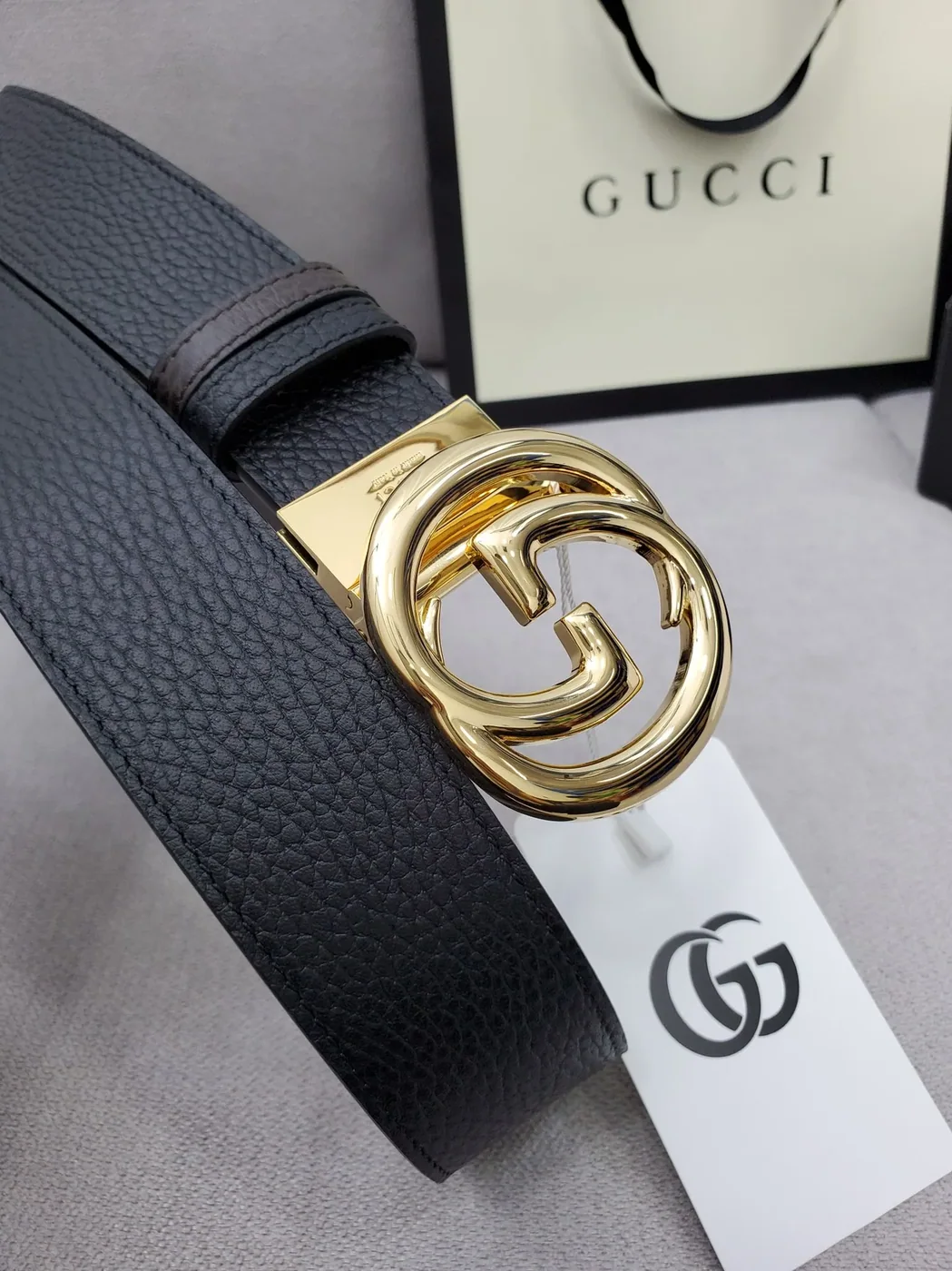 Gucci Belt With Interlocking G Buckle Black