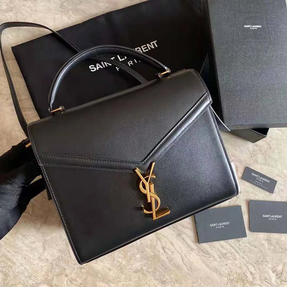 Saint Laurent YSL Cassandra Top Handle Medium Bag in Grain DE Poudre Embossed Leather for Women in Black Saint Laurent YSL Cassandra Top Handle Medium Bag in Grain DE Poudre Embossed Leather for Women in Black