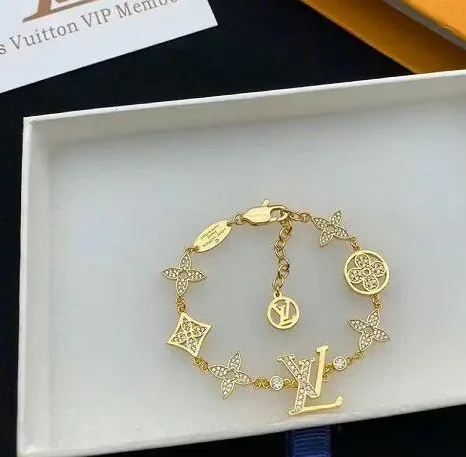 Louis Vuitton LV Blossom Charms Bracelet Gold Tone