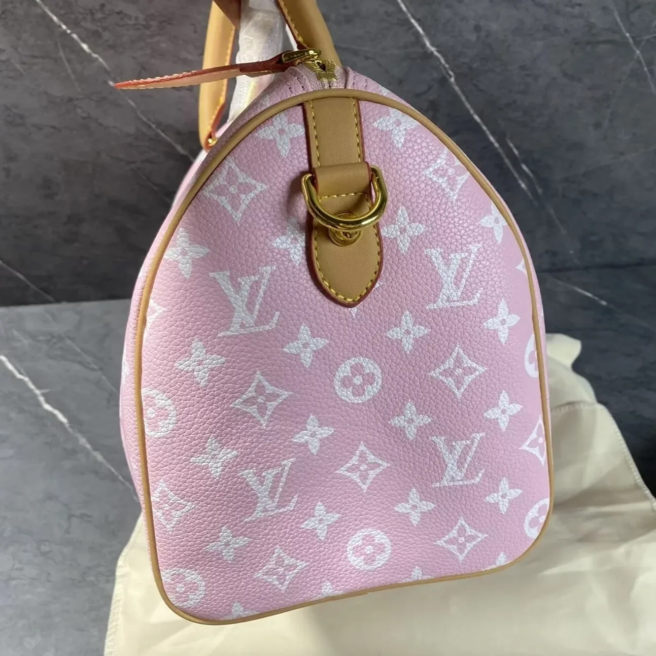 Louis Vuitton Speedy P9 Bandouliere 30 Top Handle Bag in Candy Pink Gold Hardware