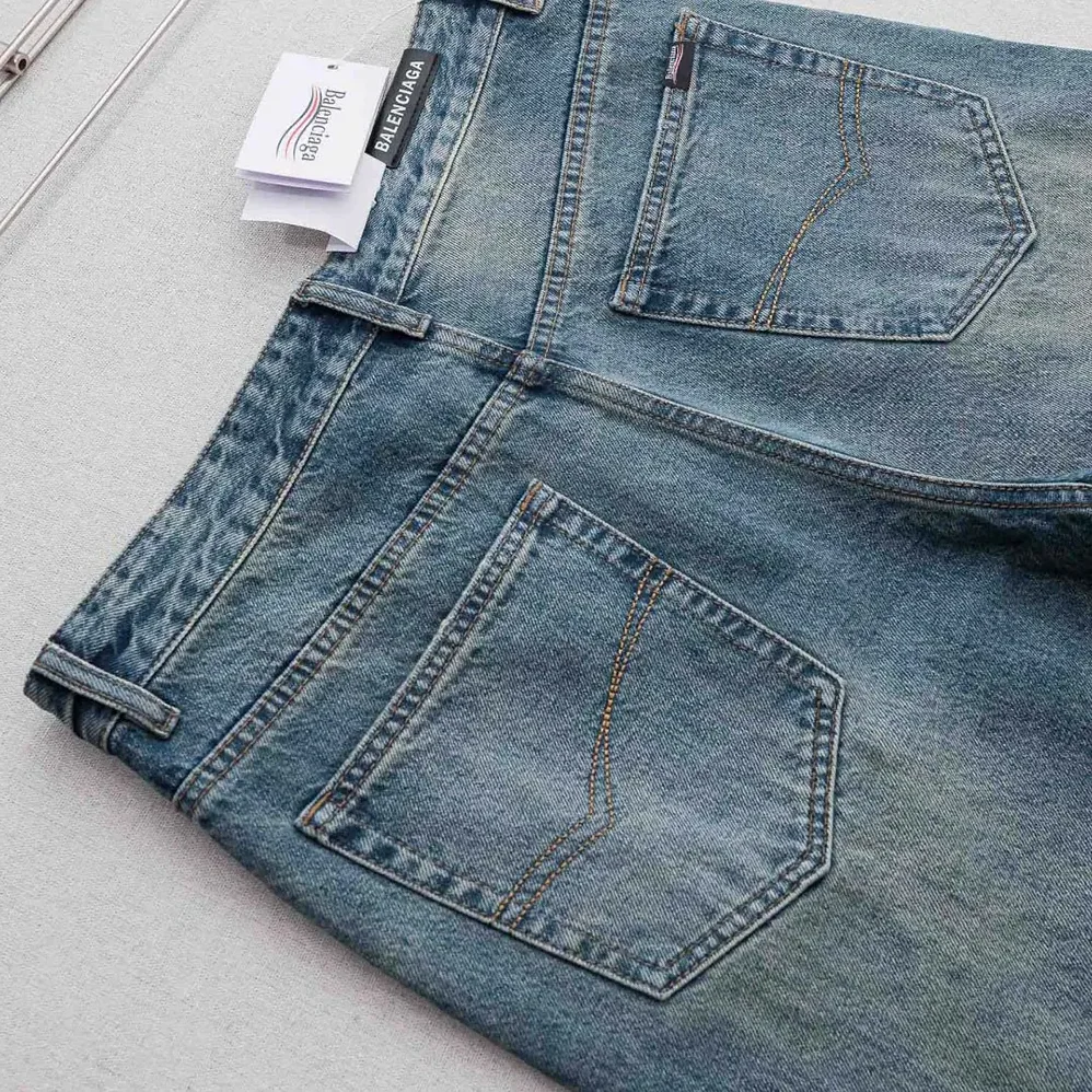 Balenciaga Regular Fit Jeans in Dirty Vintage Blue for Women Balenciaga Regular Fit Jeans in Dirty Vintage Blue for Women