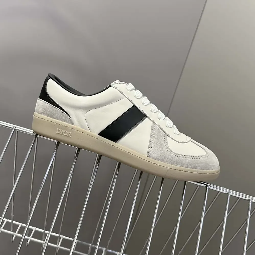 Dior B01 Matchpoint Sneaker Black and White Smooth Calfskin with Gray Suede for Men Dior B01 Matchpoint Sneaker Black and White Smooth Calfskin with Gray Suede for Men