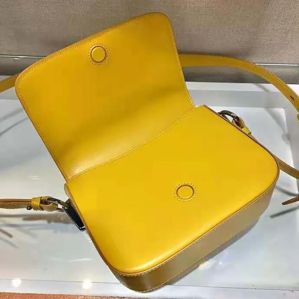 Prada Saffiano Leather Prada Ldentity Shoulder Bag for Women in Yellow