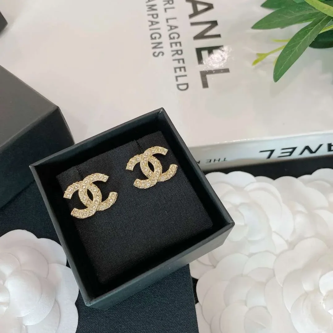 Chanel Diamond Earrings Gold