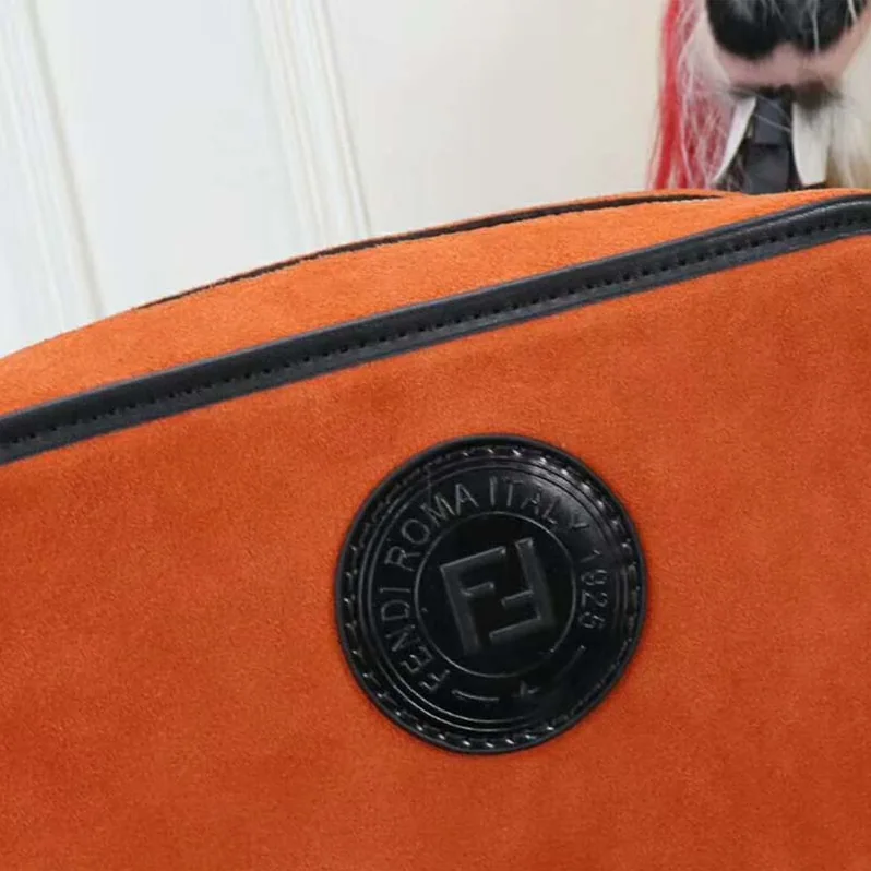 Fendi Mini Camera Case Natural-Color Suede Bag for Women in Brown Fendi Mini Camera Case Natural-Color Suede Bag for Women in Brown