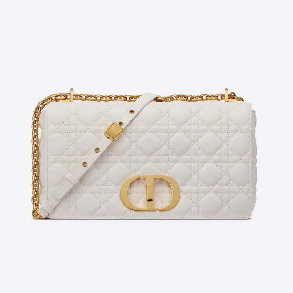 Dior Large Dior Caro Bag Lvory Supple Cannage Calfskin for Women Dior Large Dior Caro Bag Lvory Supple Cannage Calfskin for Women