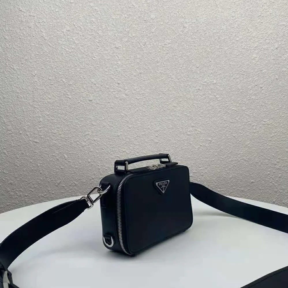Prada Prada Brique Saffiano Leather Cross-Body Bag for Men in Black