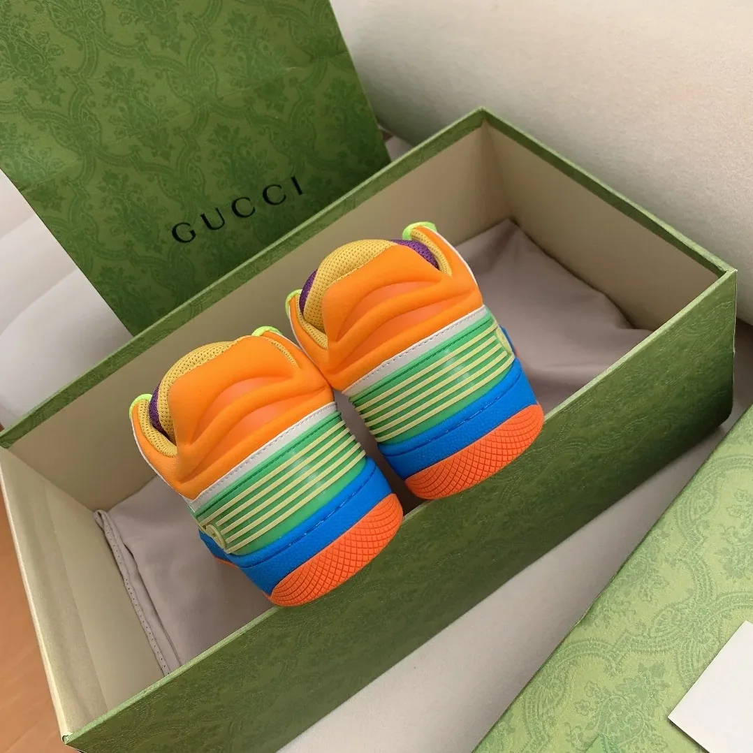Gucci Basket Sneaker White Green And Purple for Women
