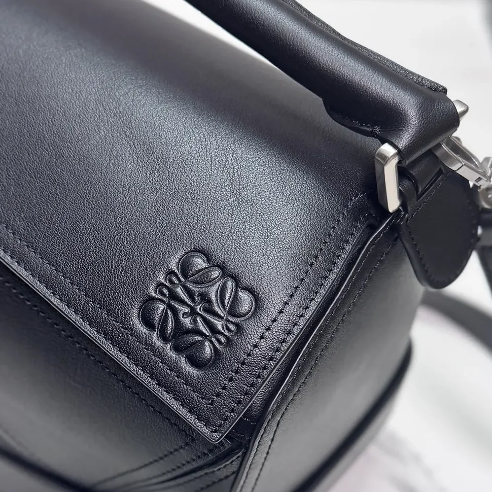 Loewe Small Puzzle Biker Bag for Unisex in Black