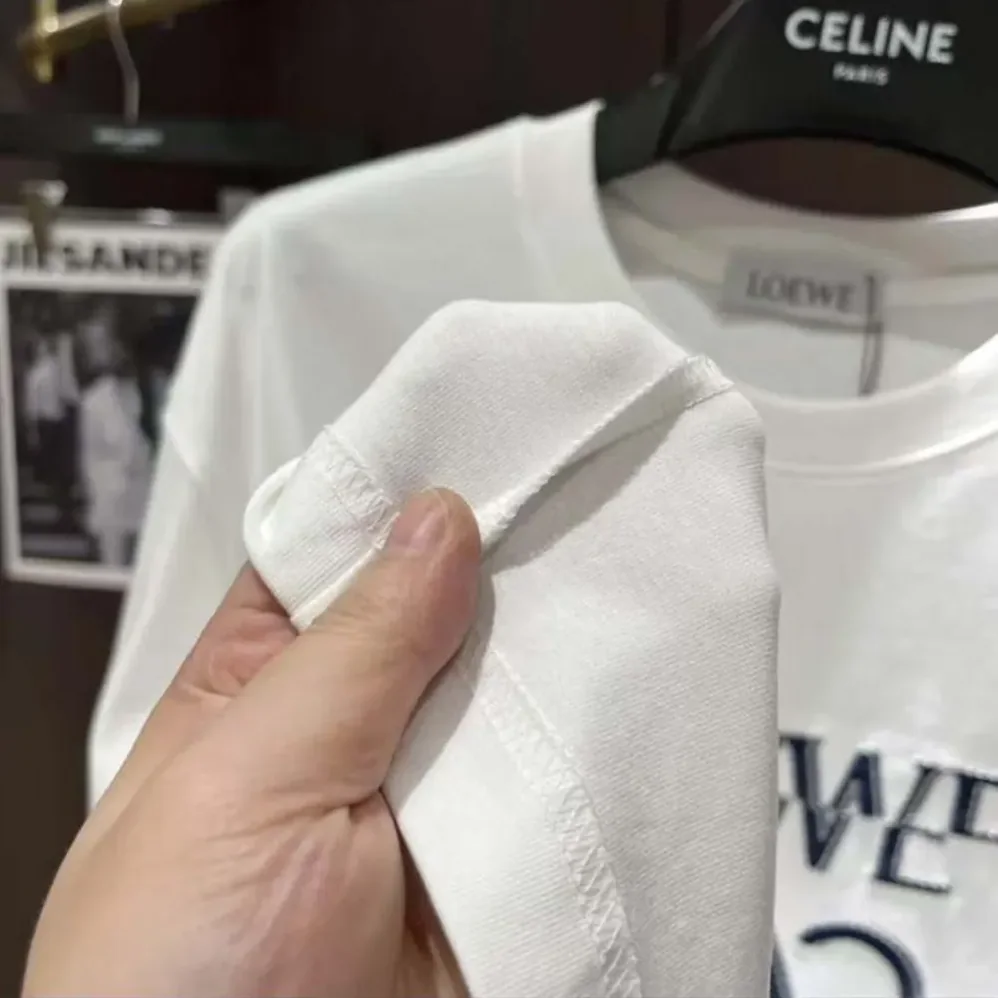 Loewe Loewe Men Loose Fit T-shirt in Cotton for Men in White/Black Loewe Loewe Men Loose Fit T-shirt in Cotton for Men in White/Black