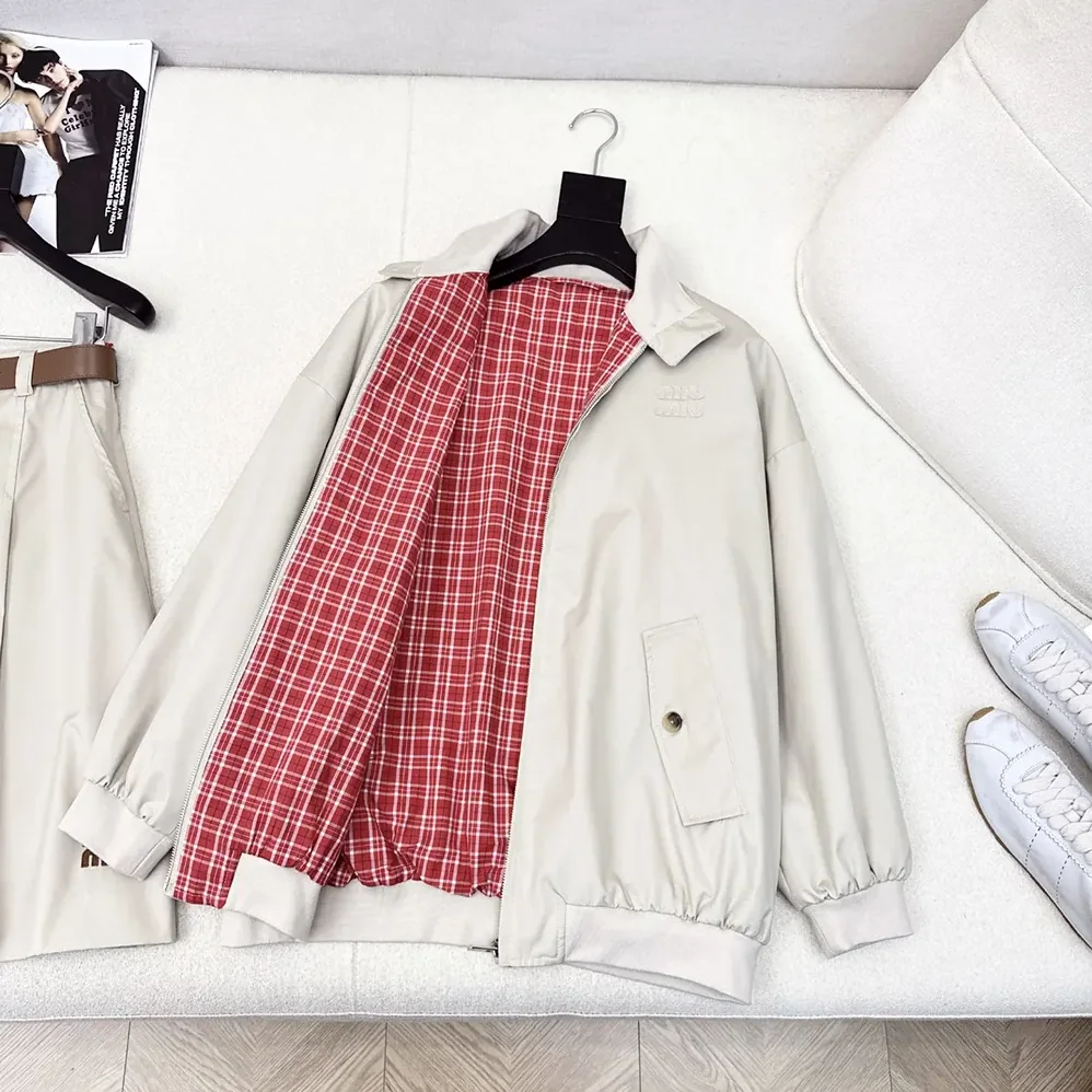 Miu Miu Panama Cotton Blouson Jacket for Women Miu Miu Panama Cotton Blouson Jacket for Women