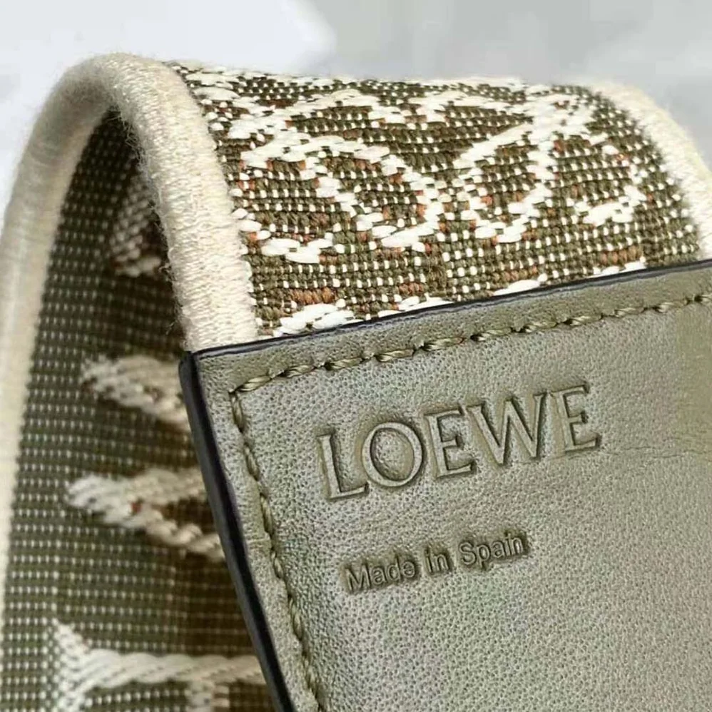 Loewe Mini Gate Dual Bag in Soft Calfskin and Jacquard for Women in Green Loewe Mini Gate Dual Bag in Soft Calfskin and Jacquard for Women in Green