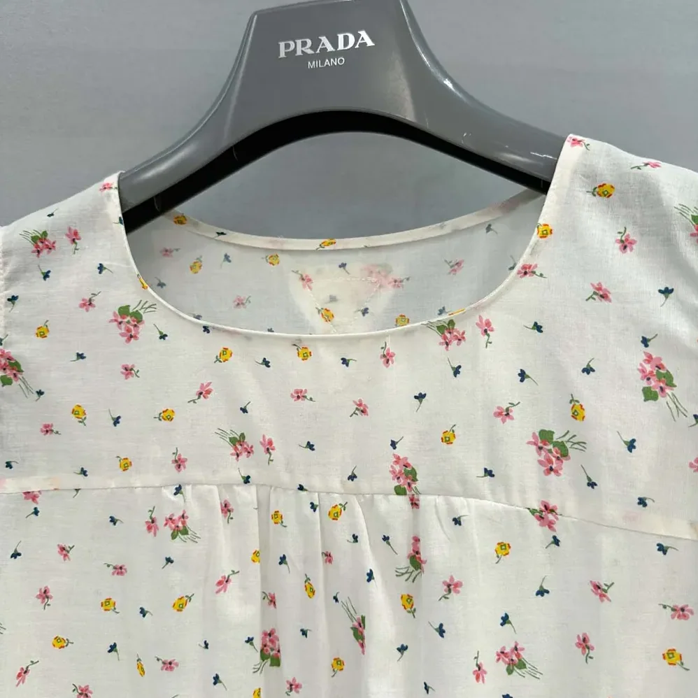 Prada Floral Print Cotton Batiste Mini for Women in dress