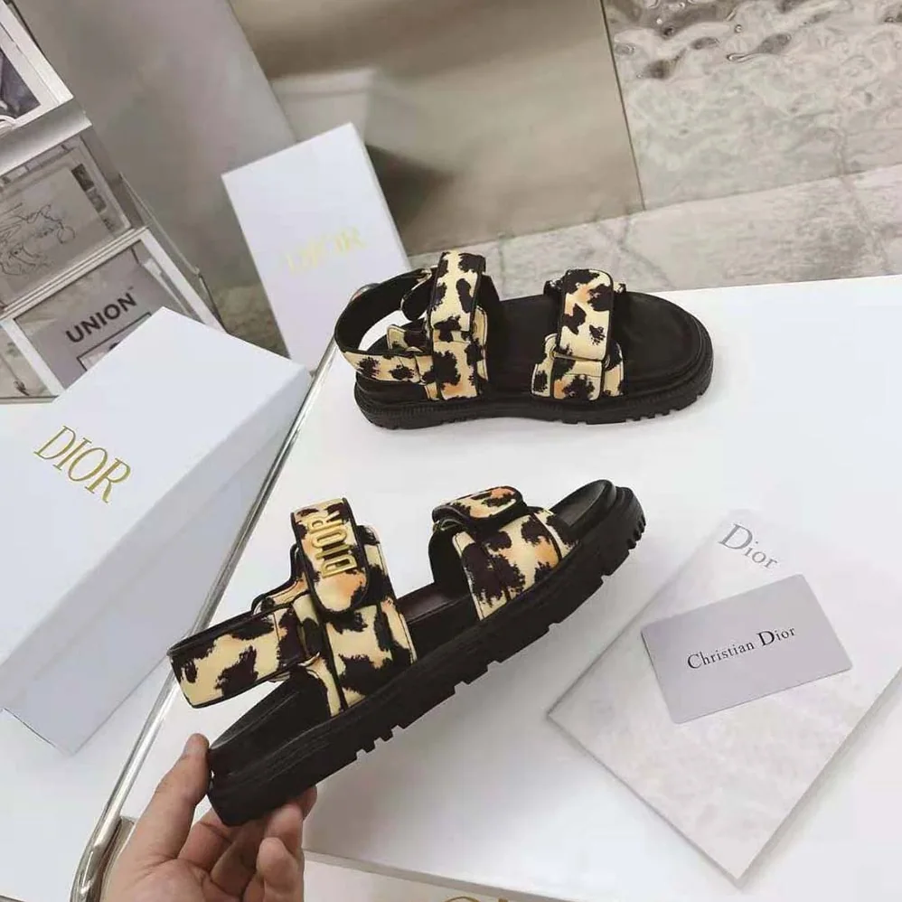Dior DiorAct Sandal Beige Multicolor Mizza Printed Technical Fabric for Women Dior DiorAct Sandal Beige Multicolor Mizza Printed Technical Fabric for Women