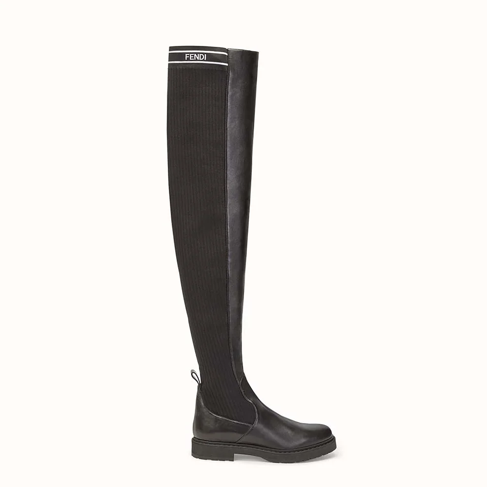 Fendi Shoes Black Nappa Cuissard Boots for Women