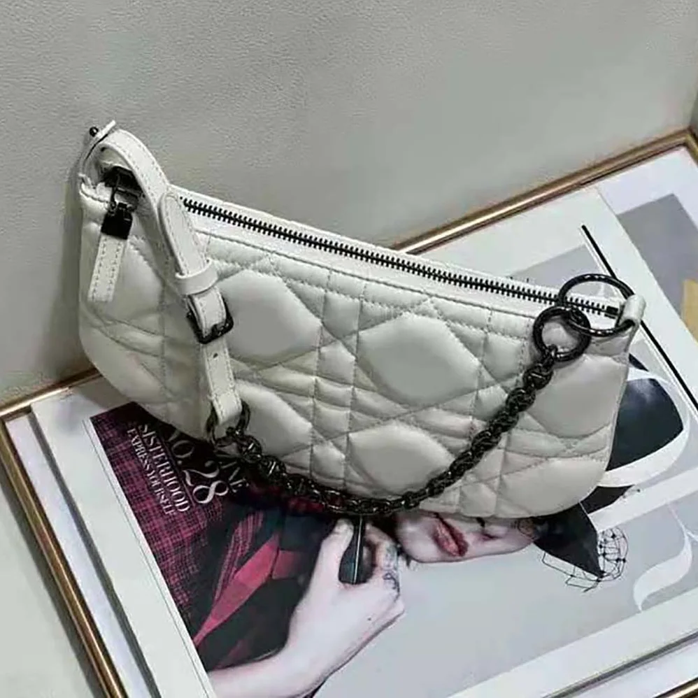 Dior Mini Dior Caro Tulip Bag Latte Quilted Macrocannage Calfskin for Women Dior Mini Dior Caro Tulip Bag Latte Quilted Macrocannage Calfskin for Women