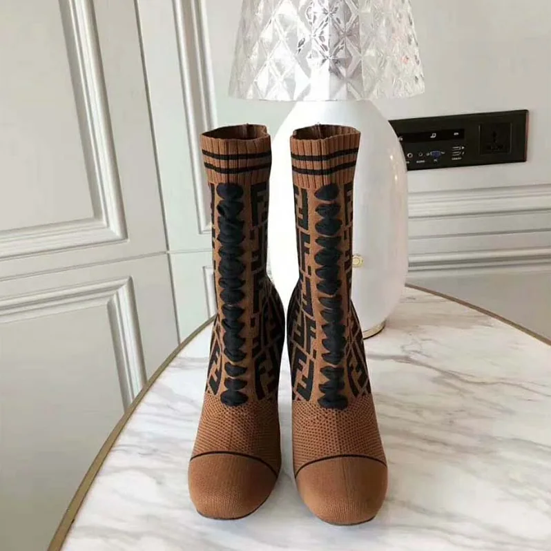 Fendi Ankle Boots Multicolor Fabric Ankle Boots for Women in Brown Fendi Ankle Boots Multicolor Fabric Ankle Boots for Women in Brown