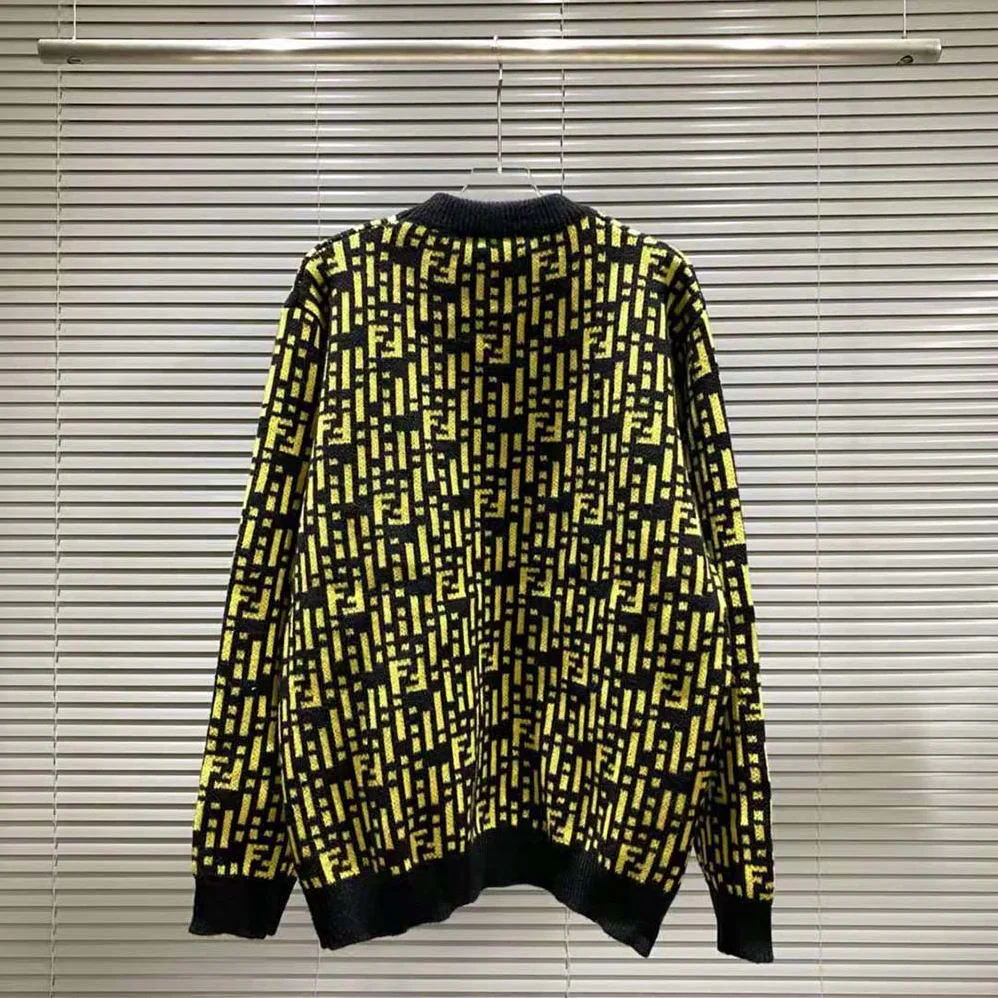 Fendi Regular-Fit Crew Neck Sweater for Women in Yellow Fendi Regular-Fit Crew Neck Sweater for Women in Yellow