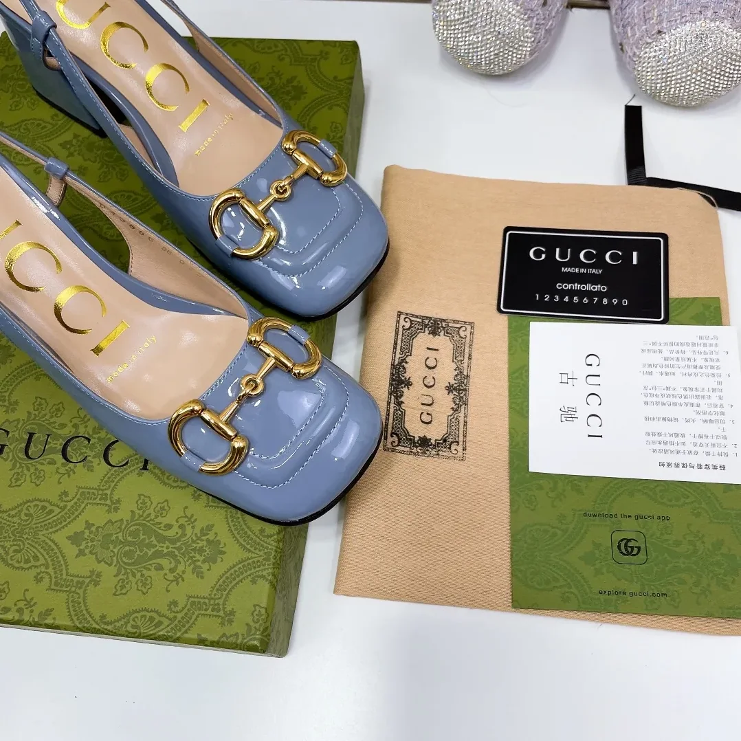 Gucci Mid-Heel Slingback With Horsebit Jade Green for Women