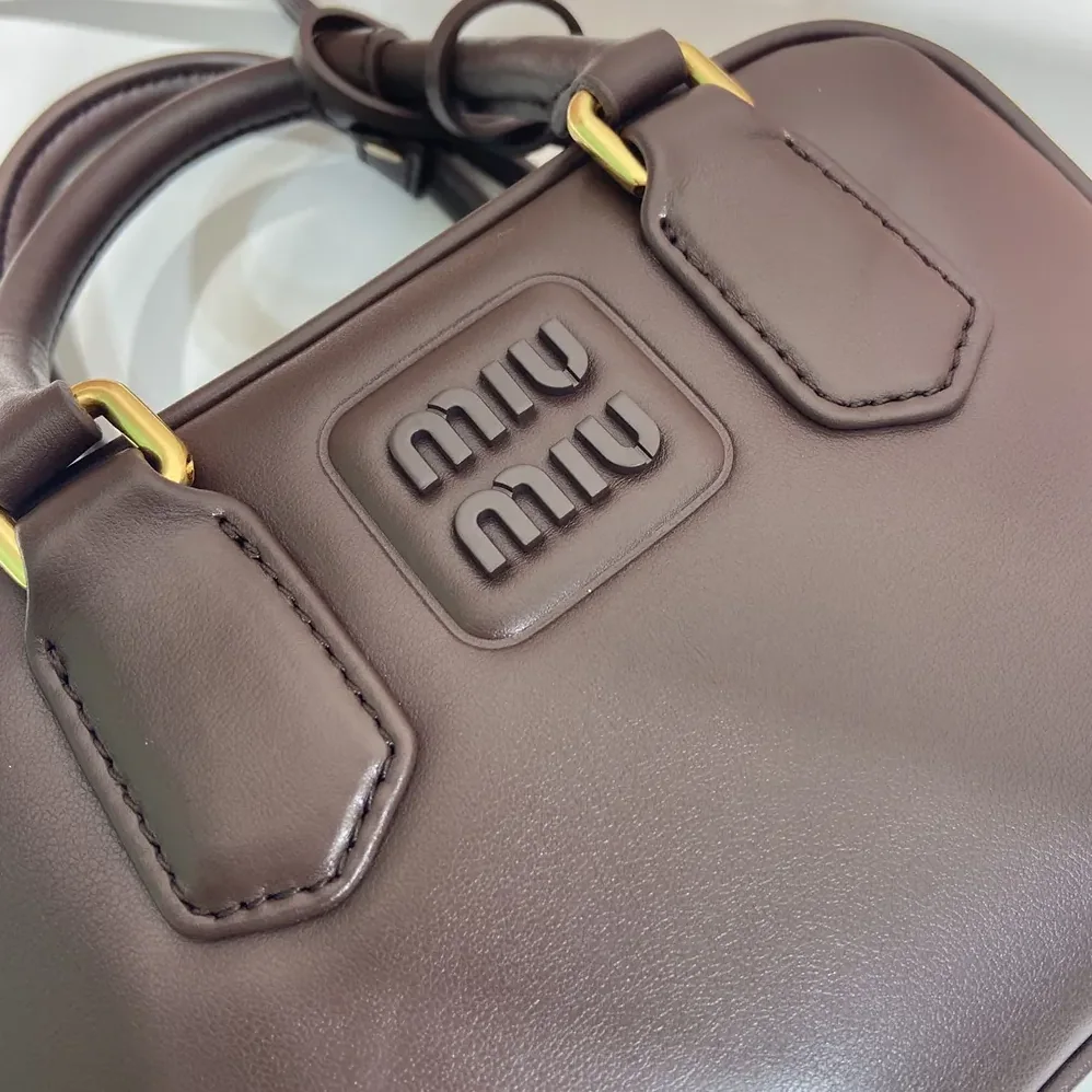 Miu Miu Arcadie Leather Bag for Women in Bordeaux