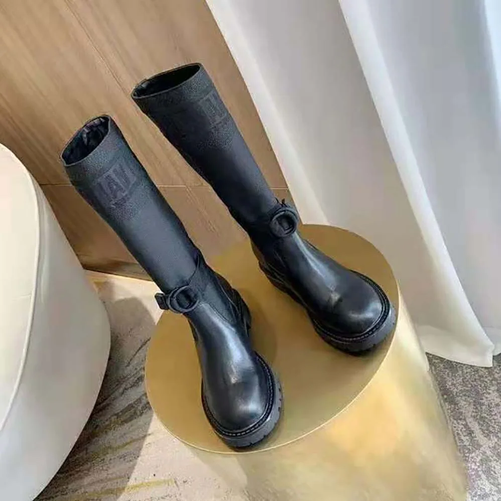 Dior D-Major Boot Black Technical Fabric and Calfskin for Women