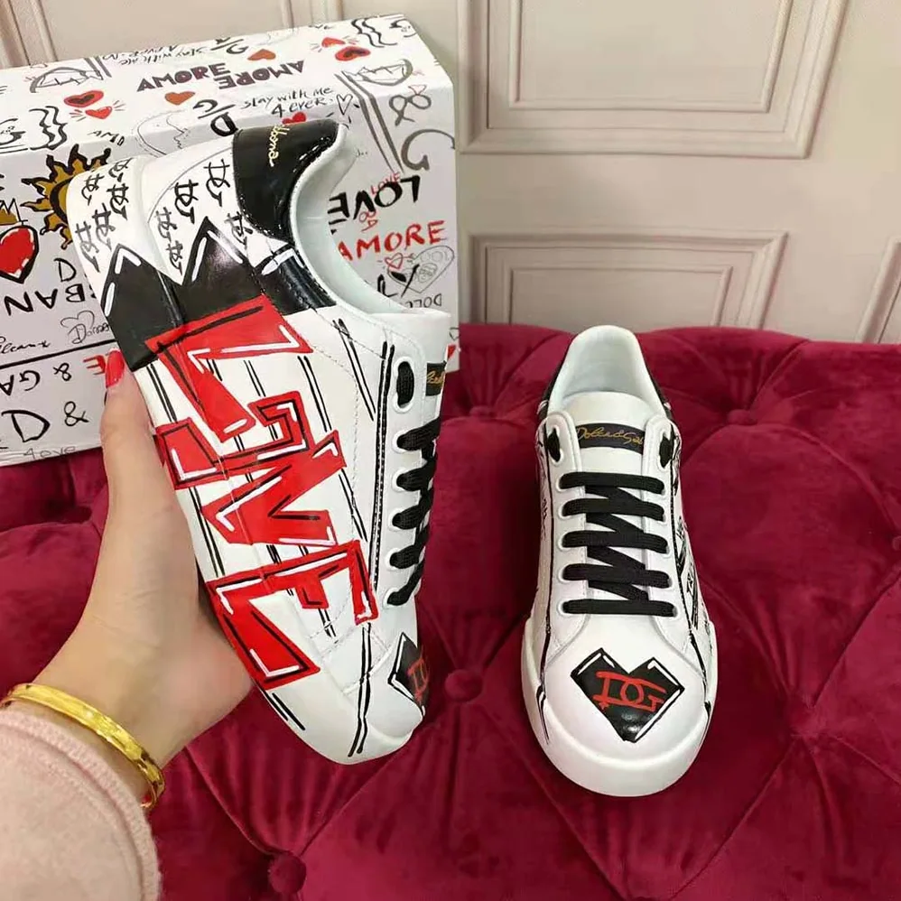 Dolce Gabbana D&G Limited Edition Valentine s Day Portofino Sneakers for Men Dolce Gabbana D&G Limited Edition Valentine s Day Portofino Sneakers for Men