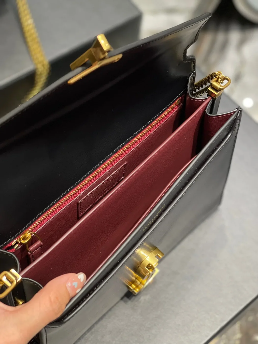 Saint Laurent Cassandra Medium Shoulder Bag in Black Gold Hardware Saint Laurent Cassandra Medium Shoulder Bag in Black Gold Hardware