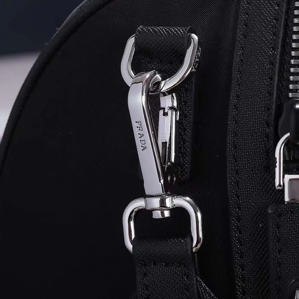Prada Re-Nylon and Saffiano Leather Duffle Bag for Men in Black