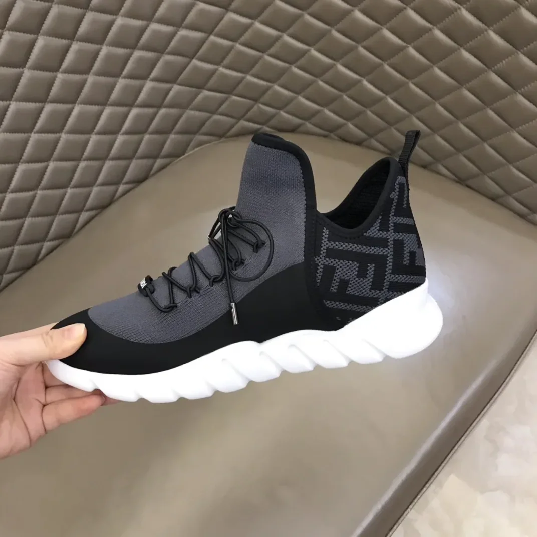 Fendi FD Technical Mesh High in Tops Sneakers Grey Fendi FD Technical Mesh High in Tops Sneakers Grey