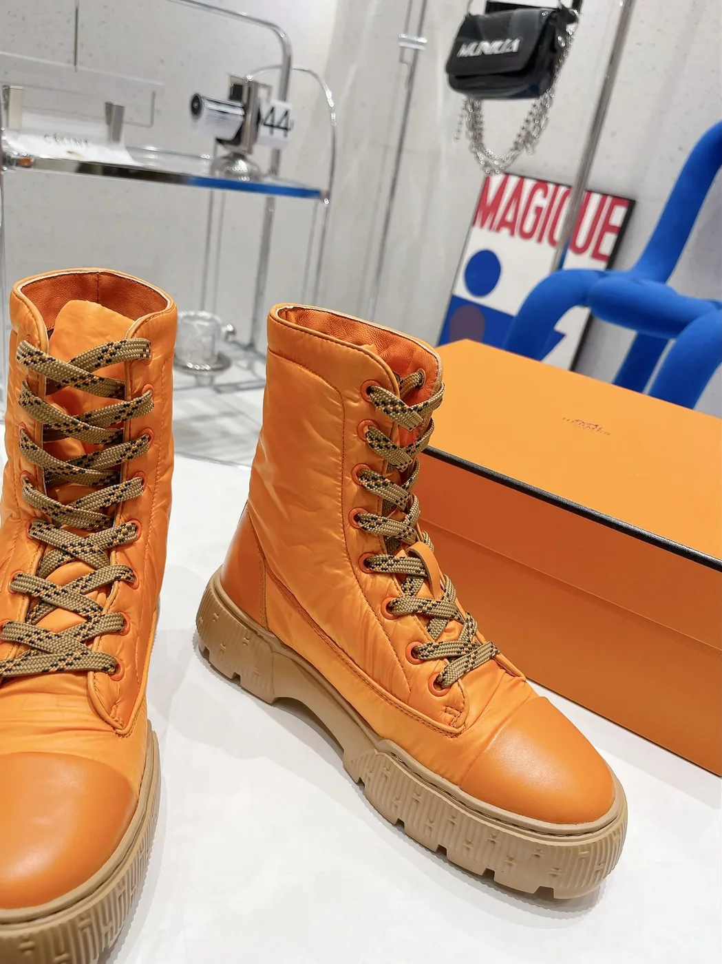 Hermes Fresh Ankle Boots Orange /