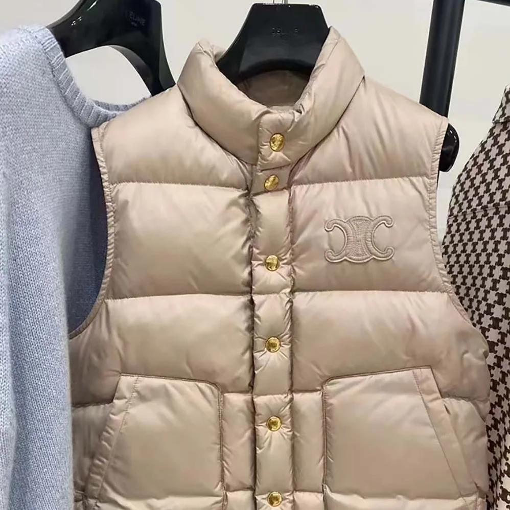 Celine Quilted Blouson Jacket in Lightweight Nylon for Women in Beige Celine Quilted Blouson Jacket in Lightweight Nylon for Women in Beige