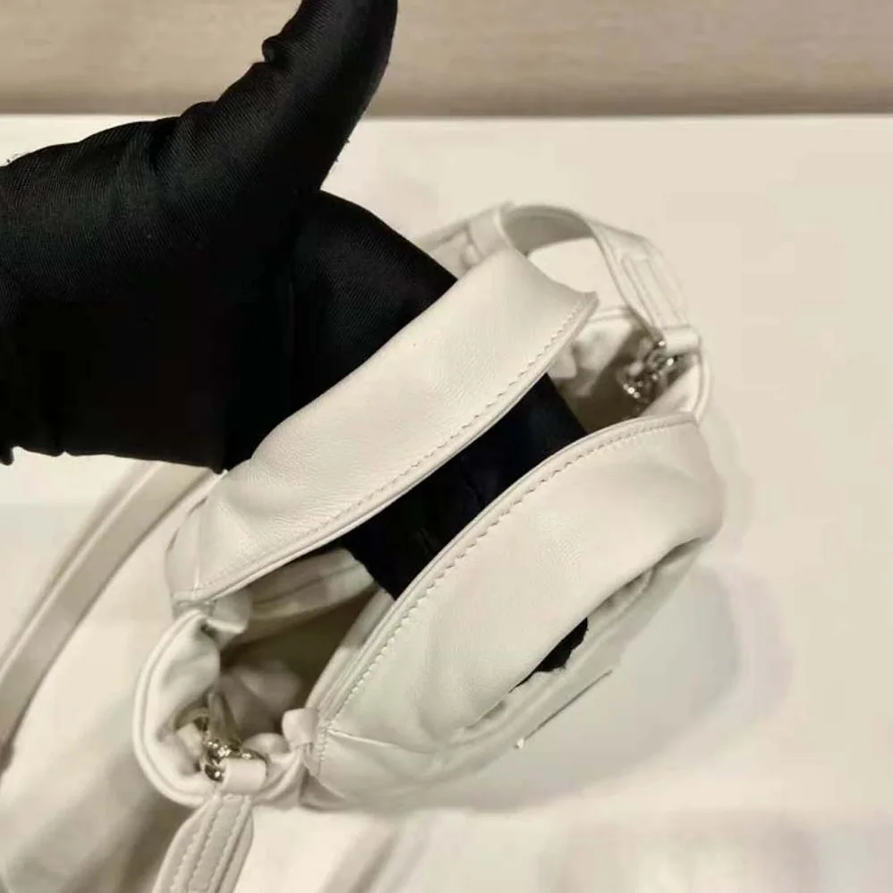 Prada Small Padded Prada Soft Nappa-Leather Bag for Women in White Prada Small Padded Prada Soft Nappa-Leather Bag for Women in White