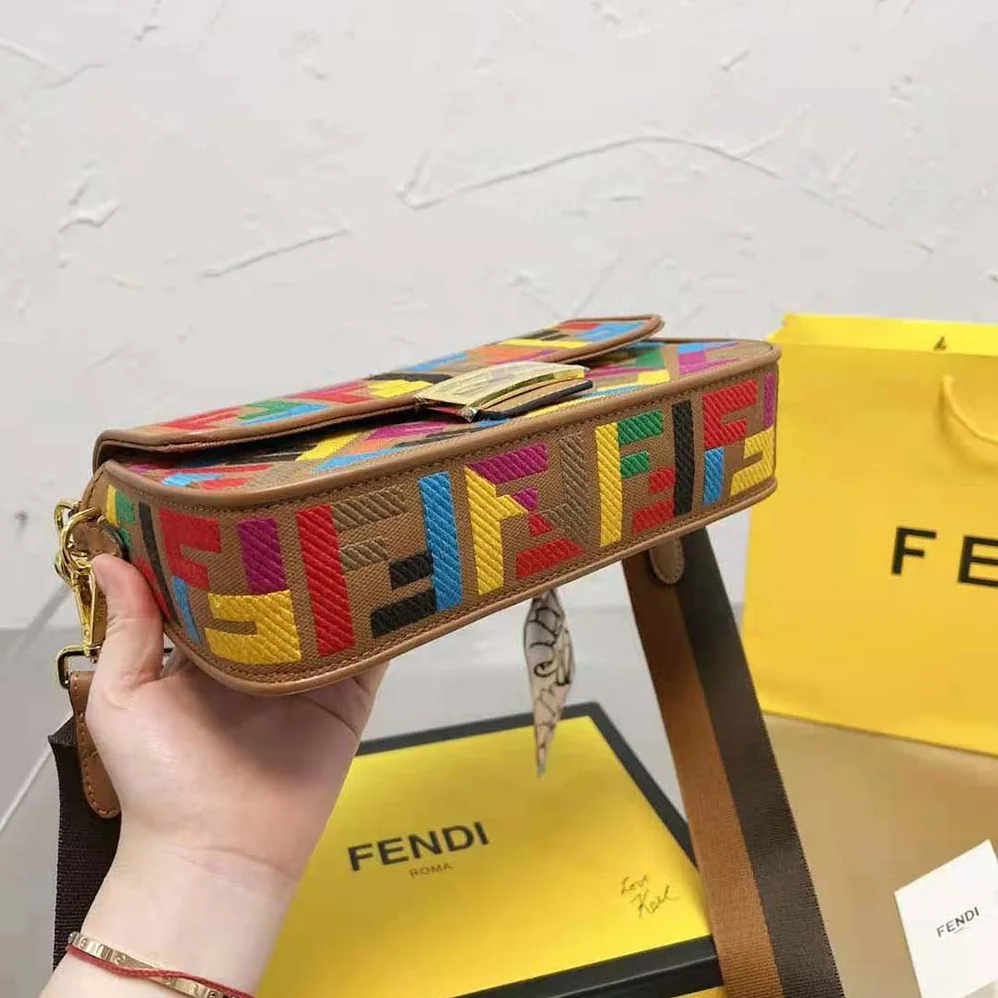 Fendi Baguette Multicolor FF Canvas Bag for Women